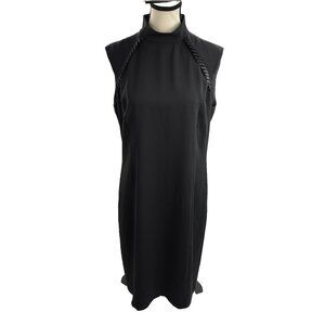Harve Benard Dress Womens 10 Sleeveless Black Mock Neck Midi Sheath Dress